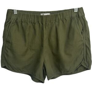 Madewell Twill Pull-On Shorts Desert Olive Green Gorpcore Crunch Salted Granola
